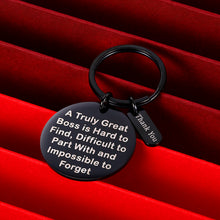 Load image into Gallery viewer, Boss Gift Keychain for Supervisor Leader Mentor Appreciation Gifts Birthday Keychain Thank You Gifts Retirement Leaving Gift from Coworker Colleague Women Men Lady Farewell Christmas Keyring
