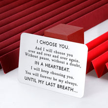 Load image into Gallery viewer, Engraved Wallet Card Insert Gift to Boyfriend Husband Men Him for Christmas Anniversary Birthday Valentines Day Wedding from Wife Girlfriend Card for Groom Engagement Fathers Day Stocking Stuffers
