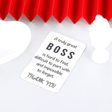 Load image into Gallery viewer, Boss Appreciation Gift Wallet Card Insert for Leader Birthday Supervisor Thank You Gifts Mentor Retirement Leaving Farewell Christmas Women Men Leaders Office Going Away Manager Him Her
