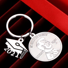 Load image into Gallery viewer, Funny Graduation Gifts Class of 2021 Keychain for Her Him College High School Teen Boys Girls Women Men Students Nurse Law Graduates Lucky Penny Keepsake for Daughter Son Anniversary Birthday
