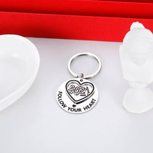 Load image into Gallery viewer, 2021 Inspirational Gifts Graduation Keychain for Class 2021 Grad Her Him Men Women Best Friend Nurse Teacher College High School Degree Boys Girls Follow Your Heart Present for Adult Son Daughter
