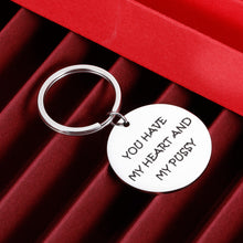 Load image into Gallery viewer, Gifts for Him Keychain for Husband Boyfriend Men Funny Birthday Anniversary Wedding Christmas Couple Gag Gift Hubby from Girlfriend Wife Women Wifey Keyring Present You Have My Heart And My Puy
