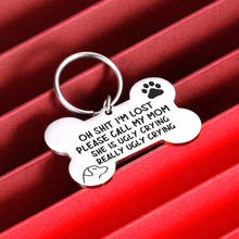 Load image into Gallery viewer, VANLOVEMAC Funny Dog Tag, Bone Engraved Tag, Personalized Puppy Pet ID, Pet Tags for Dogs Cats Kitten, Collar Tag, for Pets New Puppy Stainless Steel
