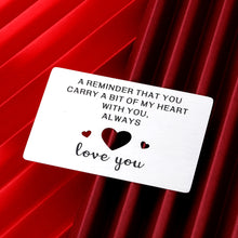 Load image into Gallery viewer, Funny Anniversary Gif for Husband Boyfriend Engraved Wallet Insert Card from Girlfriend Wife Christmas Birthday Valentines Day Wedding Stocking Stuffers for Son Daughter Friend BFF Sister Brother
