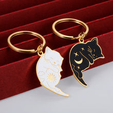 Load image into Gallery viewer, Couples Gifts Cute Keychain for Boyfriend Girlfriend Best Friend Christmas Valentines Day Matching Couple Stuff for Wife Husband Him Her Cat Lover Fiancée Anniversary Birthday Wedding Present Keyring
