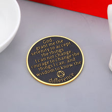 Load image into Gallery viewer, Sobriety Recovery Gifts Christian Sobriety Coin Chip 1 Year for Woman Men Him Friends Inspirational Birthday Christmas Gift for AA Recovery Encouragement Stocking Stuffer Serenity Prayer Gift

