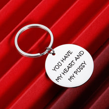 Load image into Gallery viewer, Gifts for Him Keychain for Husband Boyfriend Men Funny Birthday Anniversary Wedding Christmas Couple Gag Gift Hubby from Girlfriend Wife Women Wifey Keyring Present You Have My Heart And My Puy

