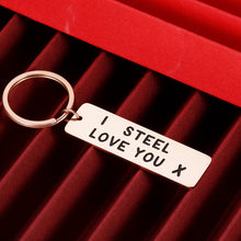 Load image into Gallery viewer, 11 Steel Anniversary Gif for Her Him Funny Couple Keychain for Women Men from Husband Wife Boyfriend Girlfriend Wedding Gifs i Steel Love You Keyring
