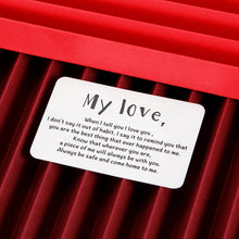 Load image into Gallery viewer, I Love You Valentines Day Gift Engraved Wallet Card Insert for Boyfriend Husband Men Groom Fiancé Christmas Anniversary Wedding for him Birthday Romantic Stocking Stuffers from Wife Girlfriend
