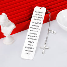 Load image into Gallery viewer, Religious Christian Bookmark for Women Inspirational Graduation Gifts for Class of 2023 2023 Graduation Boys Girls College High Middle School Her Him Birthday Christmas Gifts Book Lover Baptism
