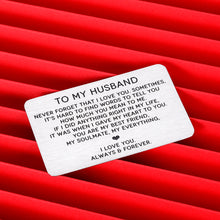 Load image into Gallery viewer, I Love You Gifts to Husband Engraved Wallet Card Insert for Valentines Day Christmas to Men Boyfriend Anniversary Birthday Wedding Father's Day Gift from Wife Girlfriend Groom Fiance Romantic gift
