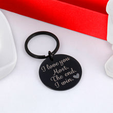 Load image into Gallery viewer, Boyfriend Girlfriend Birthday Gift for Him Her Funny Couple Keychain for Wife Husband Wedding Women Men Boys Girls i Love You Most The End i Win Anniversary Valentine Day (Black)
