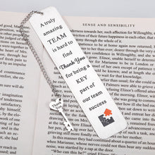 Load image into Gallery viewer, Team Boss Gifts Bookmarks for Coworkers Employee Appreciation Boss Day Thank You Gifts for Women Men Office Christmas Retirement Farewell Goodbye Gift for Leader Colleagues Staff PM Supervisor

