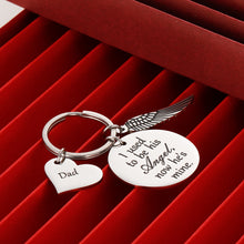 Load image into Gallery viewer, Dad Memorial Gift Keychain for Loss of Father Daughter Son in Memory of Daddy Remembrance Jewelry Sympathy Gift I Used to Be His Angel Keyring
