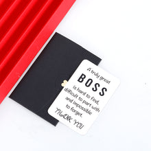 Load image into Gallery viewer, Boss Appreciation Gift Wallet Card Insert for Leader Birthday Supervisor Thank You Gifts Mentor Retirement Leaving Farewell Christmas Women Men Leaders Office Going Away Manager Him Her
