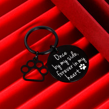 Load image into Gallery viewer, Loss of Pet Dog Memorial Keychain Gifts Remembrance Jewelry for Women Men Kids Boys Girls Pet Sympathy Gift Dog Cat Remembrance Family Once by My Side Passed Away Keepsake Black Key Ring Present
