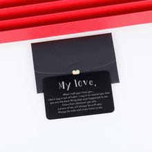 Load image into Gallery viewer, I Love You Valentine Day Gif Engraved Wallet Card Insert for Boyfriend Husband Men Groom Fiancé Christmas Anniversary Wedding for him Birthday Romantic Stocking Stuffers from Wife Girlfriend
