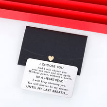 Load image into Gallery viewer, Engraved Wallet Card Insert Gift to Boyfriend Husband Men Him for Christmas Anniversary Birthday Valentines Day Wedding from Wife Girlfriend Card for Groom Engagement Fathers Day Stocking Stuffers
