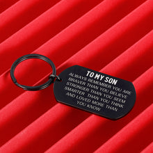 Load image into Gallery viewer, to My Son Keychain Always Remember Inspirational Gifts from Mom Dad Birthday Christmas Stocking Stuffers Wedding Valentine’s Day Graduation Father’s Day Gift for Adult Son 16 Teen Boys Men Him
