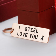 Load image into Gallery viewer, 11 Steel Anniversary Gif for Her Him Funny Couple Keychain for Women Men from Husband Wife Boyfriend Girlfriend Wedding Gifs i Steel Love You Keyring
