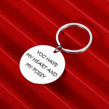 Load image into Gallery viewer, Gifts for Him Keychain for Husband Boyfriend Men Funny Birthday Anniversary Wedding Christmas Couple Gag Gift Hubby from Girlfriend Wife Women Wifey Keyring Present You Have My Heart And My Puy
