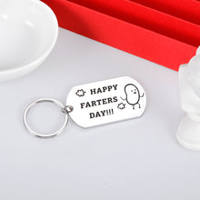 Load image into Gallery viewer, Funny Father’s Day Gifts Dad Keychain from Daughter Son Kids Birthday Valentine Wedding Gift for Daddy Stepdad First Time Father Gift to Husband from Wife Girlfriend -Happy Farters Day

