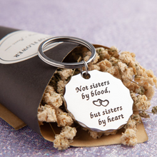 Load image into Gallery viewer, Best Friend Sister Gifts Keychain Pendant Friendship Gift for BFF,Friends,Sisters Girlfriend, Woman Girls Not Sisters by Blood But Sisters by Heart Key Ring Charm
