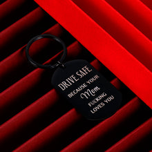 Load image into Gallery viewer, Funny Birthday Gift for Son Daughter from Mom Keychain Sweet 16 for Son Daughter New Driver Gifts Mother to Stepson Stepdaughter Drive Safe Because Your Mom Loves You Anniversary Valentines Day
