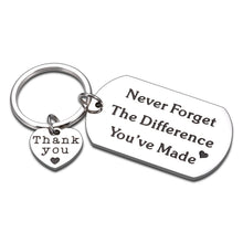 Load image into Gallery viewer, Coworker Goodbye Gifts Keychain Retirement Appreciation Christmas Gift for Women Teachers Boss Colleague Employees Thank You Gifts Farewell Going Away Gift Never Forget The Difference You’ve Made Keychain
