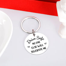 Load image into Gallery viewer, Boyfriend Gifts from Girlfriends Valentines Day Gifts for Men Him Husband Wife Fiance Couple Groom Hubby Birthday Wedding Anniversary Christmas Presents Cute Drive Safe from Wife Women Silver
