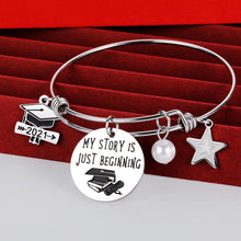 Load image into Gallery viewer, Inspirational Graduation Nurse Gifts for Class of 2021 Bracelet for College Senior High School Students Thank You gift for Nurse Week Grads Friend Men Women Bangle for Women Back To School Present
