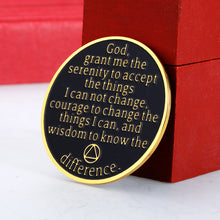 Load image into Gallery viewer, Sobriety Recovery Gifts Christian Sobriety Coin Chip 1 Year for Woman Men Him Friends Inspirational Birthday Christmas Gift for AA Recovery Encouragement Stocking Stuffer Serenity Prayer Gift
