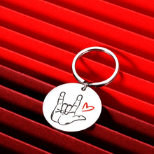 Load image into Gallery viewer, I Love You ASL Gifts Sign Language Keychain for Boyfriend Husband Men Women Girlfriend Son Him ASL Interpreter Teacher Deaf for Christmas Valentines Birthday New Year Gift
