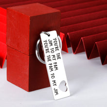 Load image into Gallery viewer, Valentines Day Gifts for Him The Office Gifts Keychain for Boyfriend Girlfriend Couples Cute Gifts Wife Husband Funny Gifts for Birthday Anniversary You are The Pam to My Jim TV Show Inspired Gifts Brand: VANLOVEMAC
