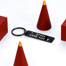 Load image into Gallery viewer, 11 Steel Anniversary Gif for Her Him Funny Couple Keychain for Women Men from Husband Wife Boyfriend Girlfriend Wedding Gifs i Steel Love You Keyring
