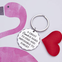 Load image into Gallery viewer, Coach Keychain Sports Best Gifts for Basketball Baseball Football Swimming Soccer Coach A Great Coach is Hard to Find and Impossible to Forget Personalized Key Chain Ring Charm Jewelry for Men
