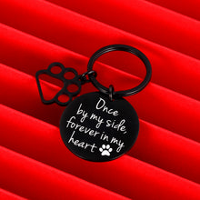 Load image into Gallery viewer, Loss of Pet Dog Memorial Keychain Gifts Remembrance Jewelry for Women Men Kids Boys Girls Pet Sympathy Gift Dog Cat Remembrance Family Once by My Side Passed Away Keepsake Black Key Ring Present
