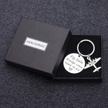 Load image into Gallery viewer, Pilot Gift for Men Women Aviator Fly Safe Keychain Birthday for Flight Attendant Traveling Present from Boyfriend Girlfriend Dad Mom Friend Key Ring
