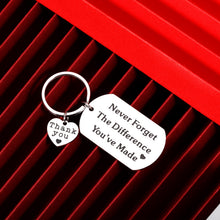 Load image into Gallery viewer, Coworker Goodbye Gifts Keychain Retirement Appreciation Christmas Gift for Women Teachers Boss Colleague Employees Thank You Gifts Farewell Going Away Gift Never Forget The Difference You’ve Made Keychain
