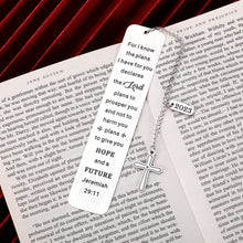 Load image into Gallery viewer, Religious Christian Bookmark for Women Inspirational Graduation Gifts for Class of 2023 2023 Graduation Boys Girls College High Middle School Her Him Birthday Christmas Gifts Book Lover Baptism
