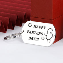 Load image into Gallery viewer, Funny Father’s Day Gifts Dad Keychain from Daughter Son Kids Birthday Valentine Wedding Gift for Daddy Stepdad First Time Father Gift to Husband from Wife Girlfriend -Happy Farters Day
