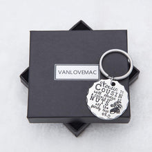 Load image into Gallery viewer, Christmas Gifts for Cousin Keychain Gift Personalised Cousin Birthday Present Family Tree Stocking Stuffers Gift for Men Kids Teen Girls Boys BBF Brother Sister Cousin to Cousin Wedding Graduation
