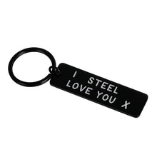 Load image into Gallery viewer, 11 Steel Anniversary Gif for Her Him Funny Couple Keychain for Women Men from Husband Wife Boyfriend Girlfriend Wedding Gifs i Steel Love You Keyring

