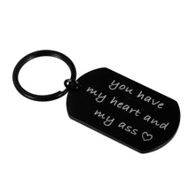 Load image into Gallery viewer, to My Man Husband Boyfriend Keychain Christmas Gift from Girlfriend Wife Valentines Day Couple Keychain Anniversary Birthday Keyring Gifts for Women Men You Have My Heart Him Her Wedding Present
