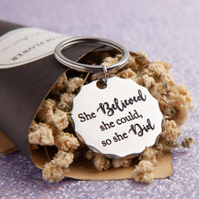 Load image into Gallery viewer, Inspirational Graduation Gift for Nurse Graduate Students Girls Teen Best Friend BFF Women She Believed She Could so She Did Keychain Birthday Gift for Girl Friends Daughter Sister Mother Key Ring
