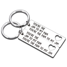 Load image into Gallery viewer, Valentines Day Gifts for Him The Office Gifts Keychain for Boyfriend Girlfriend Couples Cute Gifts Wife Husband Funny Gifts for Birthday Anniversary You are The Pam to My Jim TV Show Inspired Gifts Brand: VANLOVEMAC

