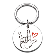 Load image into Gallery viewer, I Love You ASL Gifts Sign Language Keychain for Boyfriend Husband Men Women Girlfriend Son Him ASL Interpreter Teacher Deaf for Christmas Valentines Birthday New Year Gift

