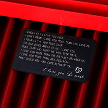 Load image into Gallery viewer, I Love You Wallet Card Insert Anniversary Gif for Men Christmas Gifs for Boyfriend Valentine Day Couple Gifs for Husband Fathers Day for Him Birthday Wedding for Groom Fiance Him
