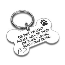 Load image into Gallery viewer, VANLOVEMAC Funny Dog Tag, Bone Engraved Tag, Personalized Puppy Pet ID, Pet Tags for Dogs Cats Kitten, Collar Tag, for Pets New Puppy Stainless Steel
