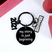 Load image into Gallery viewer, Class of 2021 Keychain Graduation Gifts for Students Nurse Her Inspirational Key Ring Him Grads Daughter Son from Dad Mom Women Men College Boys Girls My Story is Just Beginning Birthday
